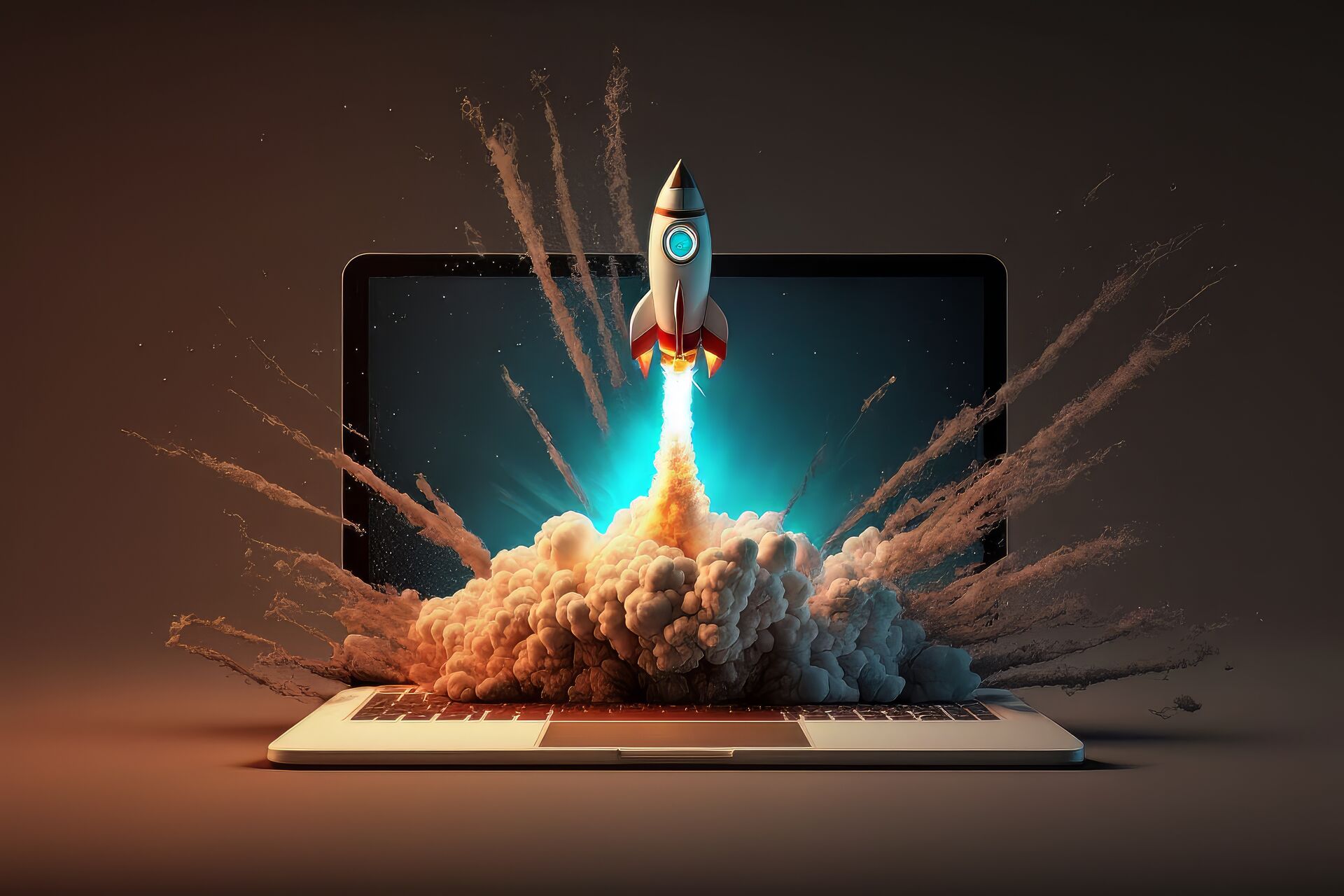 Digital marketing Newcastle, represented as a rocket ship