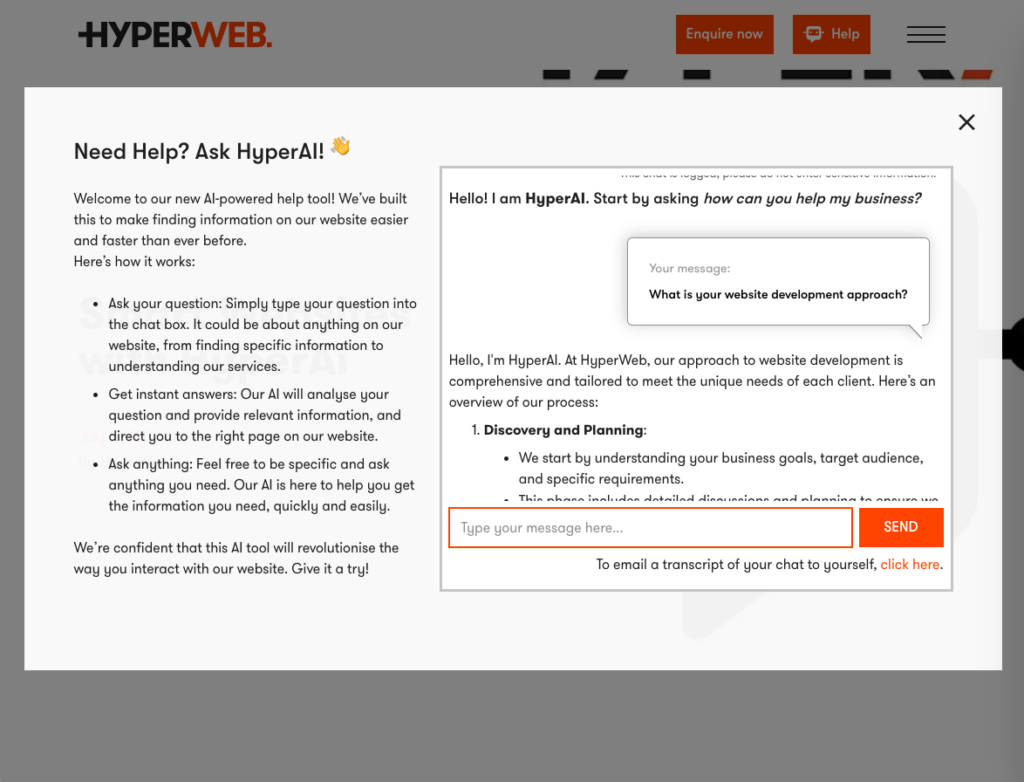 Smart websites with HyperAi - HyperWeb